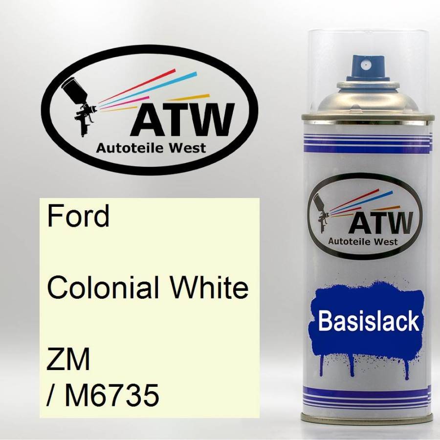 Ford, Colonial White, ZM / M6735: 400ml Sprühdose, von ATW Autoteile West.